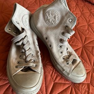 Converse high tops grey suede, women’s 8.5